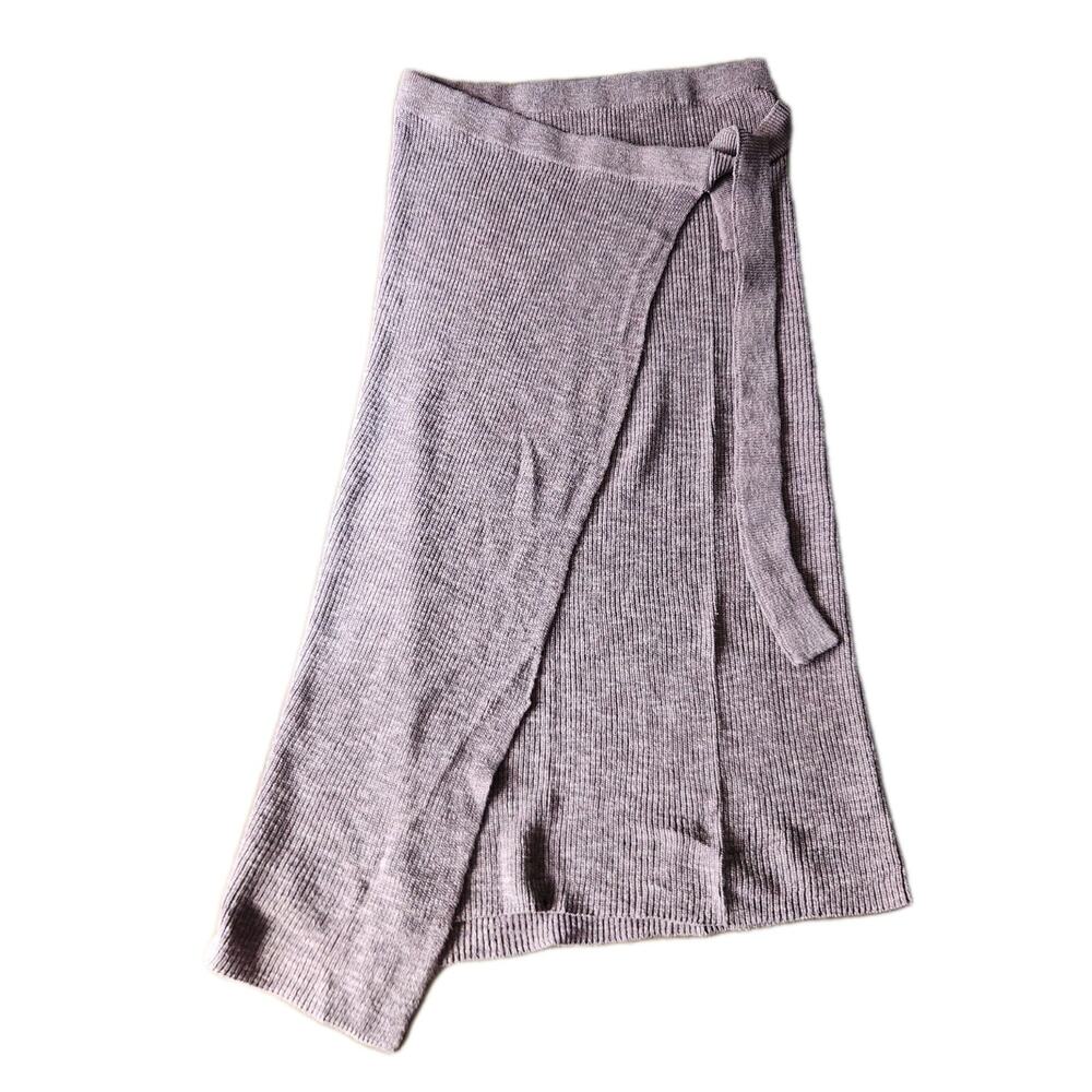 Free People Beach Sweater Knit Midi Wrap Skirt Cotton Linen Size Medium BOHO